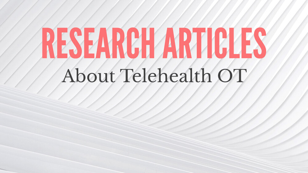 Research articles about telehealth occupational therapy