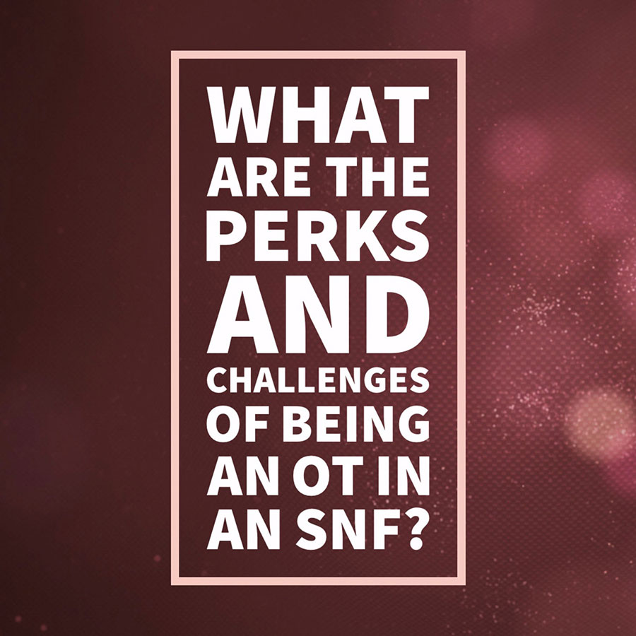 What are the perks and challenges of being an OT in an SNF?