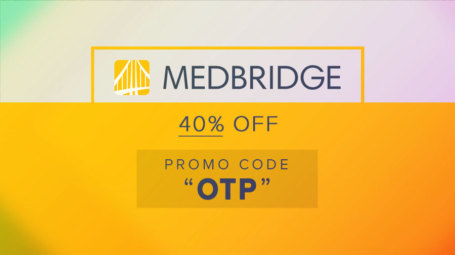 Looking for a MedBridge Promo Code? OTs, PTs, SLPs, ATCs, and RNs can use this one for $150 off the service (you pay $225 or $120)!