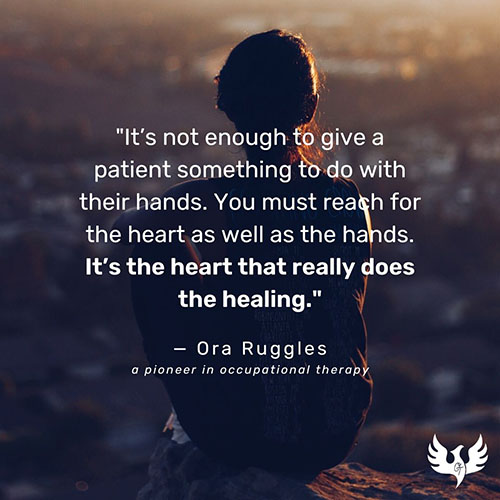 Ora Ruggles Quote. It's the heart that really does the healing.